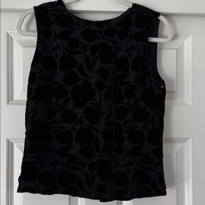 Banana Republic Black Floral Sleeveless Blouse Size:10 NWOT ✨